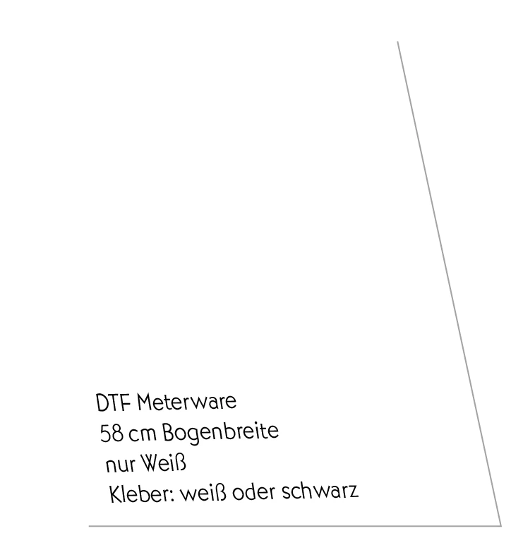 DTF-Bogen 58cm breit, nur Weiß, Meterware