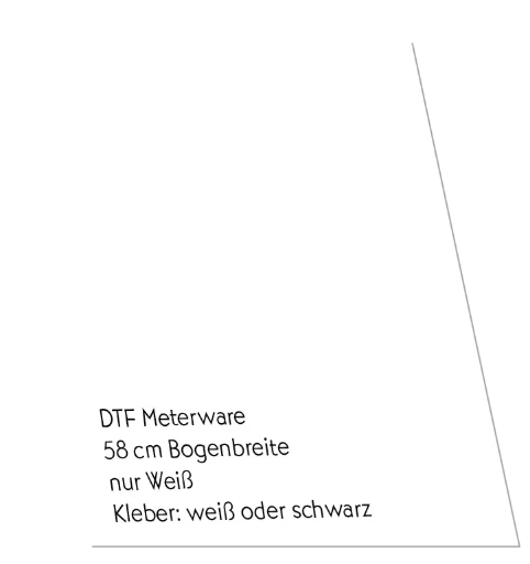 DTF-Bogen 58cm breit, nur Weiß, Meterware